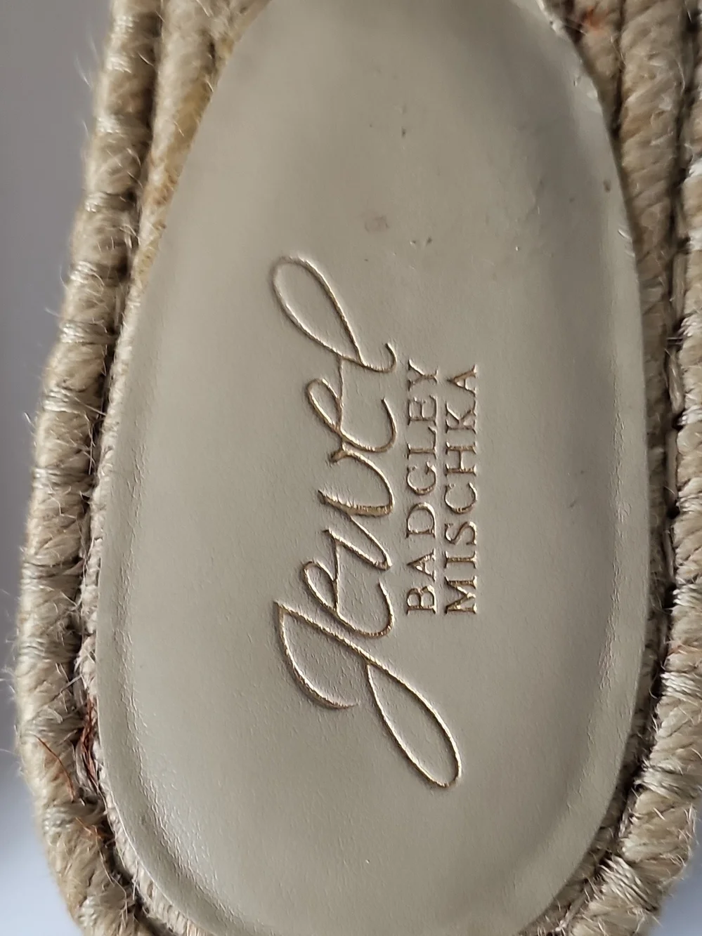 Jewel Badgley Mischka Natural Embroidered Slide Sandals